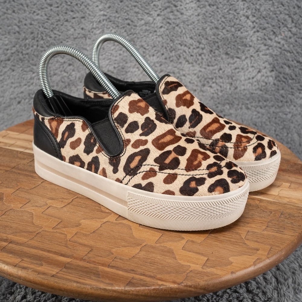 Ash Jungle Slip-On Sneakers Women 6 Leopard Good Cow Hair Animal Print Platform